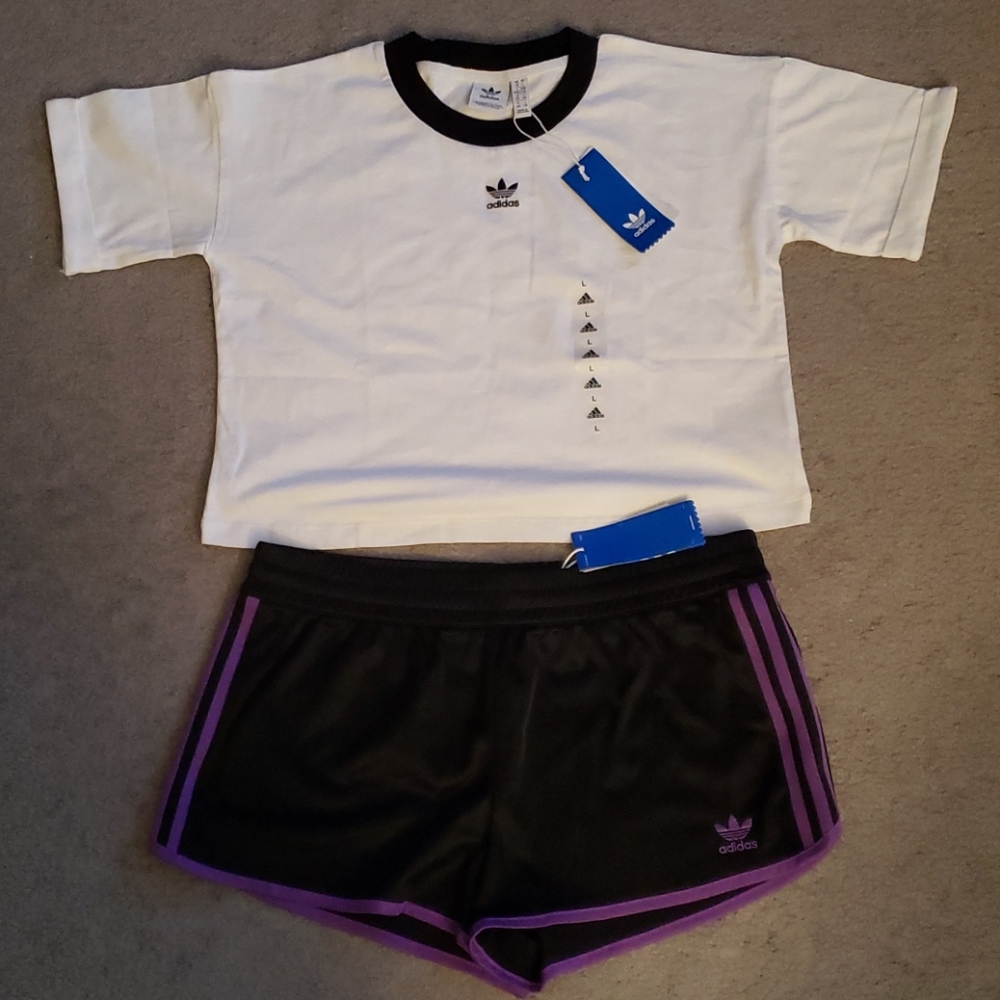 Adidas Crop Top & Shorts SET